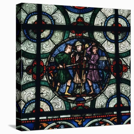 Stained Glass Depiction of the Murder of Thomas a Becket, 12th Century-CM Dixon-Stretched Canvas