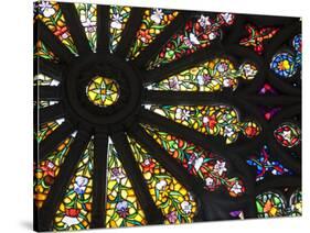 Stained Glass Detail National Basilica, Quito, Ecuador-Brent Bergherm-Stretched Canvas