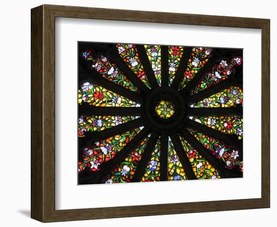 Stained Glass Detail National Basilica, Quito, Ecuador-Brent Bergherm-Framed Photographic Print