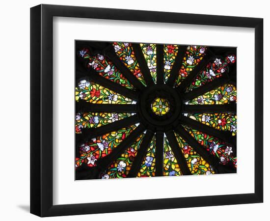 Stained Glass Detail National Basilica, Quito, Ecuador-Brent Bergherm-Framed Photographic Print