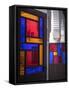 Stained Glass Door, Marrakech, Morocco-David H. Wells-Framed Stretched Canvas