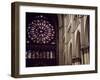 Stained-Glass from Rose Window of North Facade and Pillars of Nave of Cathedral of Notre-Dame-null-Framed Giclee Print