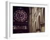 Stained-Glass from Rose Window of North Facade and Pillars of Nave of Cathedral of Notre-Dame-null-Framed Giclee Print