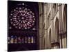 Stained-Glass from Rose Window of North Facade and Pillars of Nave of Cathedral of Notre-Dame-null-Stretched Canvas