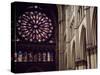 Stained-Glass from Rose Window of North Facade and Pillars of Nave of Cathedral of Notre-Dame-null-Stretched Canvas