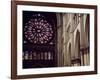 Stained-Glass from Rose Window of North Facade and Pillars of Nave of Cathedral of Notre-Dame-null-Framed Giclee Print