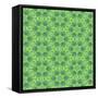 Stained Glass Green Pattern-Cora Niele-Framed Stretched Canvas