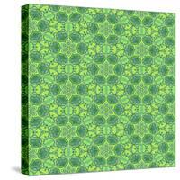 Stained Glass Green Pattern-Cora Niele-Stretched Canvas