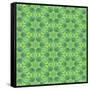 Stained Glass Green Pattern-Cora Niele-Framed Stretched Canvas