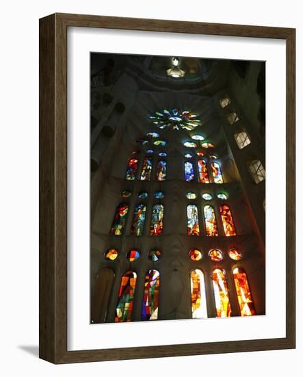 Stained Glass in Sagrada Familia, Barcelona, Catalonia, Spain, Europe-null-Framed Photographic Print