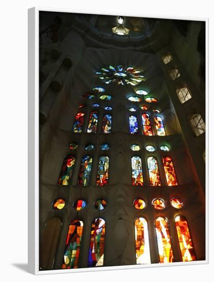 Stained Glass in Sagrada Familia, Barcelona, Catalonia, Spain, Europe-null-Framed Photographic Print