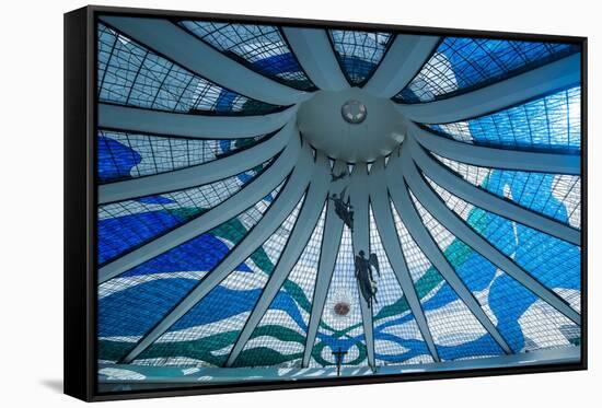 Stained Glass in the Metropolitan Cathedral of Brasilia-Michael Runkel-Framed Stretched Canvas