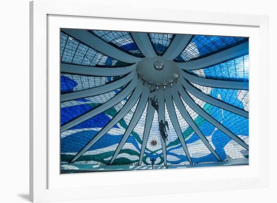 Stained Glass in the Metropolitan Cathedral of Brasilia-Michael Runkel-Framed Photographic Print