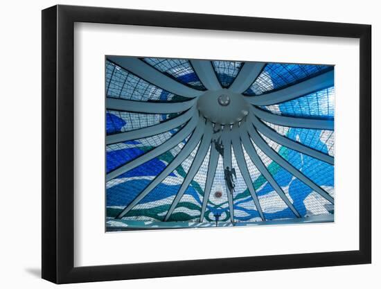 Stained Glass in the Metropolitan Cathedral of Brasilia-Michael Runkel-Framed Premium Photographic Print
