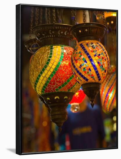 Stained Glass Lamp Vendor in Spice Market, Istanbul, Turkey-Darrell Gulin-Framed Photographic Print