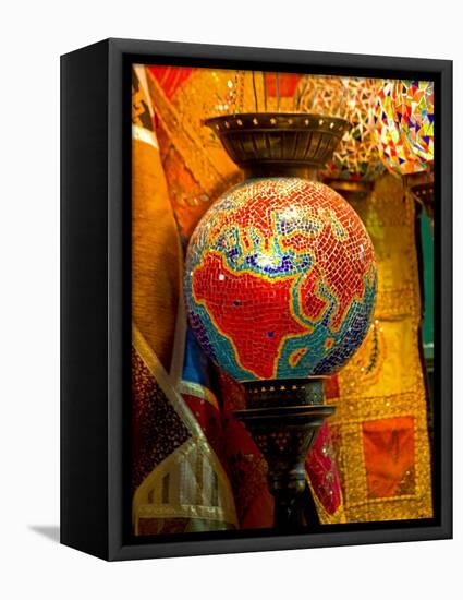 Stained Glass Lamp Vendor in Spice Market, Istanbul, Turkey-Darrell Gulin-Framed Stretched Canvas