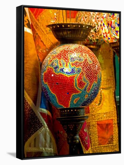 Stained Glass Lamp Vendor in Spice Market, Istanbul, Turkey-Darrell Gulin-Framed Stretched Canvas