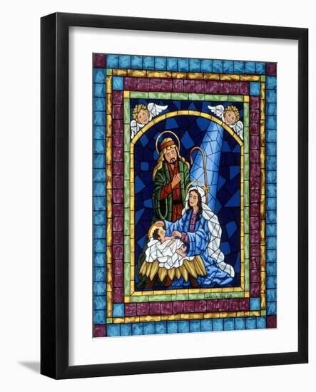 Stained Glass Nativity-Sheila Lee-Framed Giclee Print