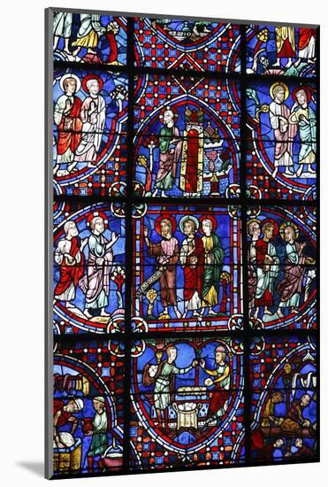 Stained glass, Notre-Dame de Chartres Cathedral, Chartres, Eure-et-Loir, France-Godong-Mounted Photographic Print