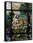 Stained Glass of Adam and Eve in the Garden of Eden, Vienna, Austria, Europe-Godong-Framed Stretched Canvas