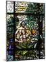 Stained Glass of Adam and Eve in the Garden of Eden, Vienna, Austria, Europe-Godong-Mounted Photographic Print