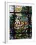 Stained Glass of Adam and Eve in the Garden of Eden, Vienna, Austria, Europe-Godong-Framed Photographic Print