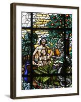 Stained Glass of Adam and Eve in the Garden of Eden, Vienna, Austria, Europe-Godong-Framed Photographic Print