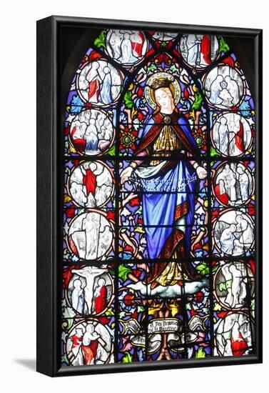 Stained glass of Christ's Passion, Saint Martin's church, Saint-Valery-sur-Somme, Somme, France-Godong-Framed Photographic Print