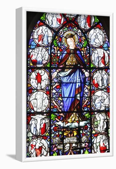 Stained glass of Christ's Passion, Saint Martin's church, Saint-Valery-sur-Somme, Somme, France-Godong-Framed Photographic Print