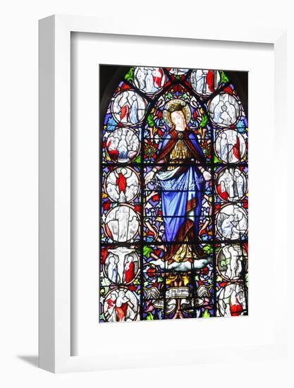 Stained glass of Christ's Passion, Saint Martin's church, Saint-Valery-sur-Somme, Somme, France-Godong-Framed Photographic Print