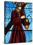 Stained Glass of Jesus Carrying His Cross, San Jeronimo's Church, Madrid, Spain, Europe-Godong-Stretched Canvas