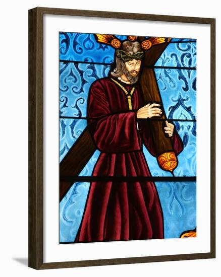 Stained Glass of Jesus Carrying His Cross, San Jeronimo's Church, Madrid, Spain, Europe-Godong-Framed Photographic Print