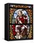 Stained Glass of John the Baptist, Saint-Louis Cathedral, Versailles, France, Europe-null-Framed Stretched Canvas