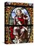 Stained Glass of John the Baptist, Saint-Louis Cathedral, Versailles, France, Europe-null-Stretched Canvas