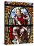Stained Glass of John the Baptist, Saint-Louis Cathedral, Versailles, France, Europe-null-Stretched Canvas