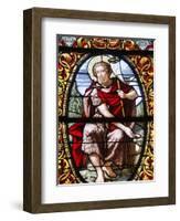 Stained Glass of John the Baptist, Saint-Louis Cathedral, Versailles, France, Europe-null-Framed Photographic Print