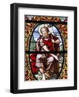 Stained Glass of John the Baptist, Saint-Louis Cathedral, Versailles, France, Europe-null-Framed Photographic Print