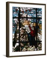 Stained Glass of Moses Holding the Tablets of the Law, Vienna, Austria, Europe-Godong-Framed Photographic Print