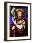 Stained glass of St. John the Baptist, in St. Paul's church, Lyon, Rhone, France-Godong-Framed Photographic Print