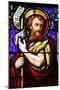 Stained glass of St. John the Baptist, in St. Paul's church, Lyon, Rhone, France-Godong-Mounted Photographic Print