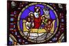 Stained glass of St. Peter fishing in Ainay Basilica, Lyon, Rhone, France-Godong-Stretched Canvas