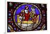 Stained glass of St. Peter fishing in Ainay Basilica, Lyon, Rhone, France-Godong-Framed Photographic Print