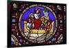 Stained glass of St. Peter fishing in Ainay Basilica, Lyon, Rhone, France-Godong-Framed Photographic Print