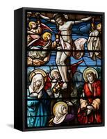 Stained Glass of the Crucifixion, San Jeronimo's Church, Madrid, Spain, Europe-Godong-Framed Stretched Canvas