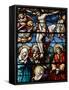 Stained Glass of the Crucifixion, San Jeronimo's Church, Madrid, Spain, Europe-Godong-Framed Stretched Canvas