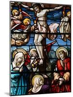 Stained Glass of the Crucifixion, San Jeronimo's Church, Madrid, Spain, Europe-Godong-Mounted Photographic Print