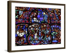 Stained Glass of the Last Judgment in Bourges Cathedral, Bourges, Cher, France, Europe-null-Framed Photographic Print