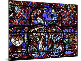 Stained Glass of the Last Judgment in Bourges Cathedral, Bourges, Cher, France, Europe-null-Mounted Photographic Print