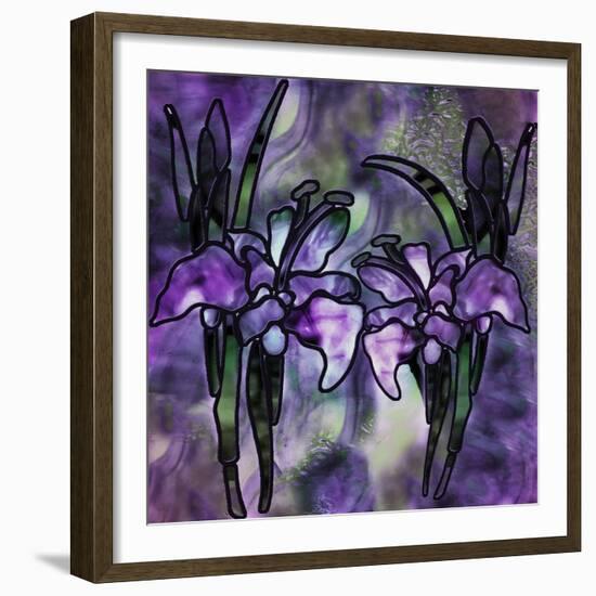 Stained Glass Orchids-Mindy Sommers-Framed Giclee Print