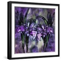 Stained Glass Orchids-Mindy Sommers-Framed Giclee Print